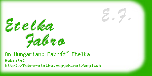 etelka fabro business card